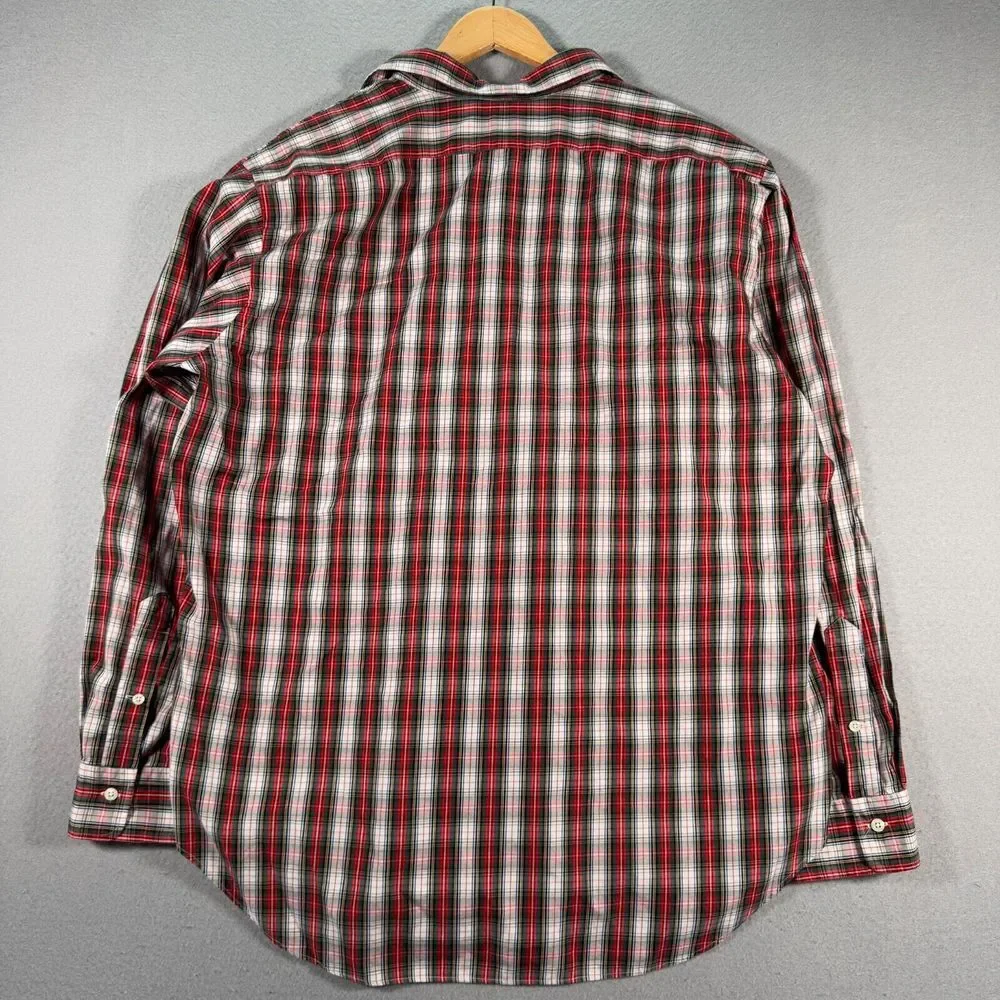 Vintage Polo Ralph Lauren Lowell Button Up Shirt Mens‎ 17.5-36 Red Plaid Casual